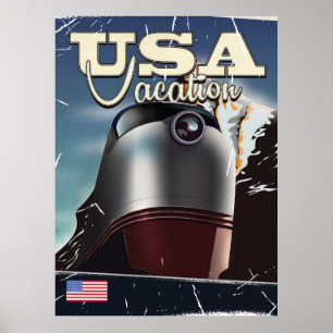 USA Vacation Train Vintag sowjetisches Zugposter Poster
