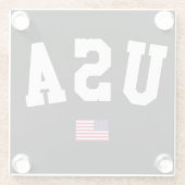 USA varsity letters American Flag Gym Sports Glasuntersetzer (Rückseite)