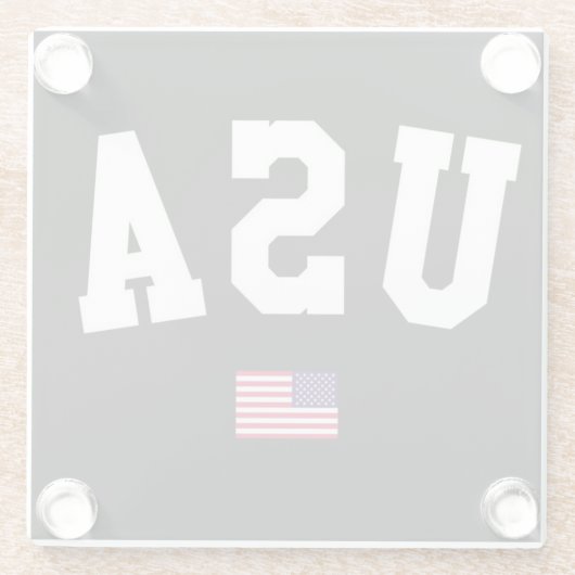 USA varsity letters American Flag Gym Sports  Glasuntersetzer (Rückseite)