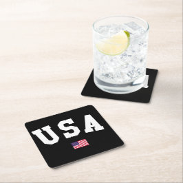 USA varsity letters American Flag Gym Sports  Rechteckiger Pappuntersetzer