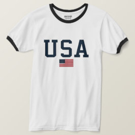 USA varsity letters American Flag Gym Sports  T-Shirt