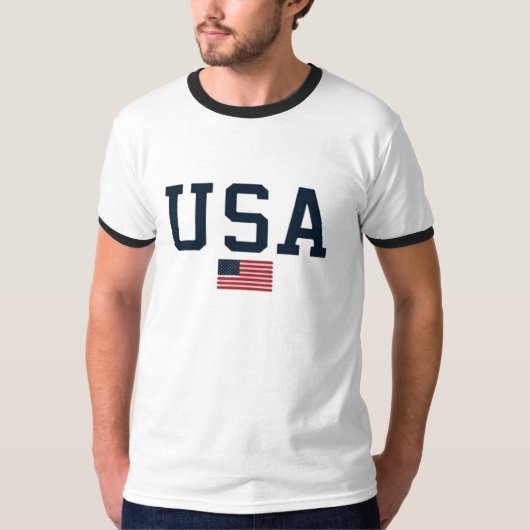 USA varsity letters American Flag Gym Sports  T-Shirt (Vorderseite)