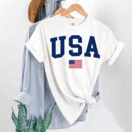 USA varsity letters American Flag Gym Sports  T-Shirt