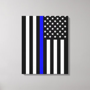 USA verdünnen Blue Line Leinwanddruck