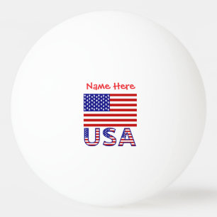 USA Vereinigte Staaten Amerika Flagge Rot Personal Tischtennisball