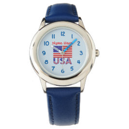 USA Vereinigte Staaten Amerika Rote Personalisiert Armbanduhr
