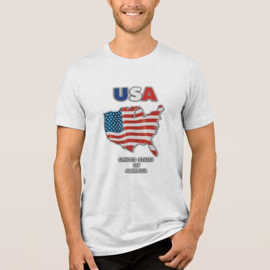 USA - Vereinigter Staat Amerika Tri-Blend Shirt (Vorderseite)