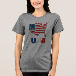 USA - Vereinigter Staat Amerika Tri-Blend Shirt