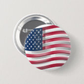 USA vereint Streifen und Sterne in kühnem Design Button (Vorne & Hinten)