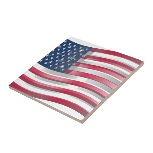 USA vereint Streifen und Sterne in kühnem Design Fliese (Seite)