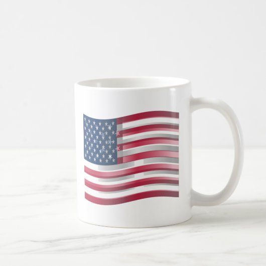 USA vereint Streifen und Sterne in kühnem Design Kaffeetasse (Rechts)