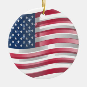 USA vereint Streifen und Sterne in kühnem Design Keramik Ornament