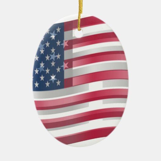 USA vereint Streifen und Sterne in kühnem Design Keramik Ornament (Vorne)