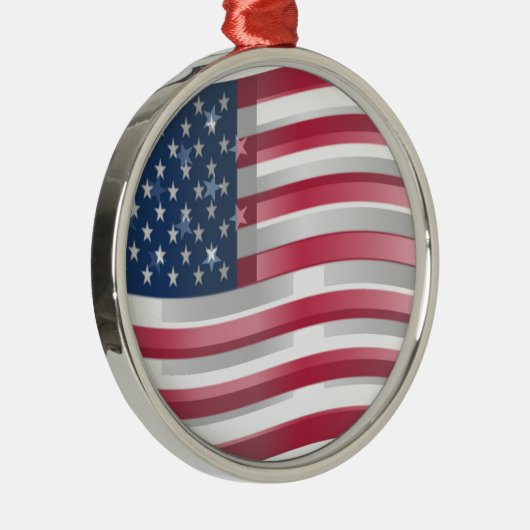 USA vereint Streifen und Sterne in kühnem Design Ornament Aus Metall (Rechts)