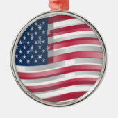 USA vereint Streifen und Sterne in kühnem Design Ornament Aus Metall (Vorne)