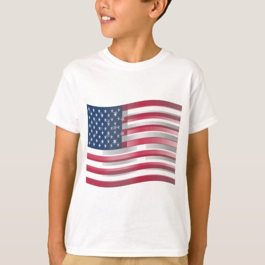 USA vereint Streifen und Sterne in kühnem Design T-Shirt (Vorderseite)