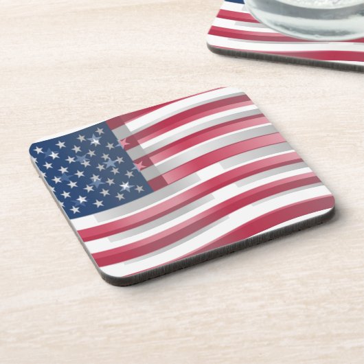 USA vereint Streifen und Sterne in kühnem Design Untersetzer (Linke Seite)