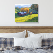 USA, Vermont, Jenne Farm. Grüne Hügel Leinwanddruck (Insitu (Schlafzimmer))