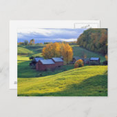 USA, Vermont, Jenne Farm. Grüne Hügel Postkarte (Vorne/Hinten)