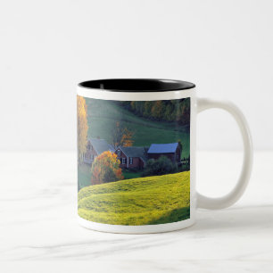 USA, Vermont, Jenne Farm. Rollende grüne Hügel Zweifarbige Tasse