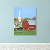 USA, Vermont, Peacham. Eine rote Scheune und weiß Leinwanddruck (Insitu (Holzboden))