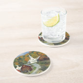 USA, Vermont, Waits River. Blattwerk Sandstein Untersetzer (Seite)