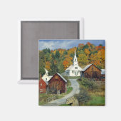 USA, Vermont, Waits River. Herbstblätterung Magnet (Vorderseite/Rückseite)