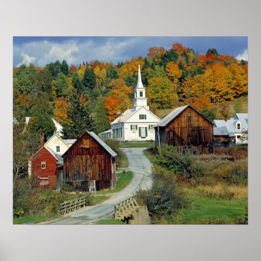 USA, Vermont, Waits River. Herbstblätterung Poster (Vorne)