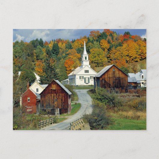 USA, Vermont, Waits River. Herbstblätterung Postkarte (Vorderseite)