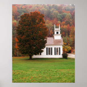 USA, Vermont, West Arlington, Kapelle im Fall Poster