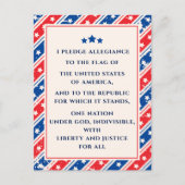 USA Versprechen von Allegiance Red Blue America Fl Postkarte (Vorderseite)