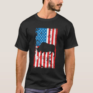 USA Veteran Proud Bison Backprint Amerika T-Shirt