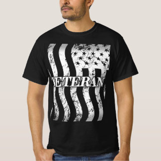USA Veteran - Vintage weiße senkrechte T-Shirt
