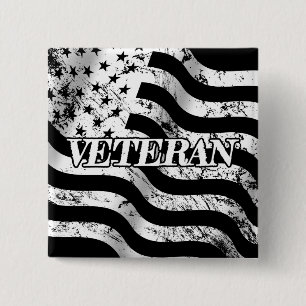 USA Veteran - weiß Vintag Button