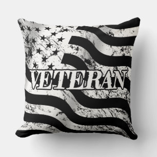 USA Veteran - weißer Vintage-Stil Kissen
