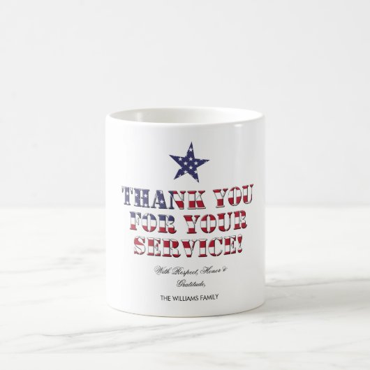 USA Veterans Vielen Dank für Ihren Service Kaffeetasse (Mittel)
