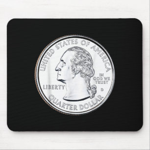 Usa Vierteldollar 25 Cent Amerika Vereinigte Staat Mousepad