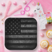 USA Vintag Black Grunge American Flag Pappteller (Party)