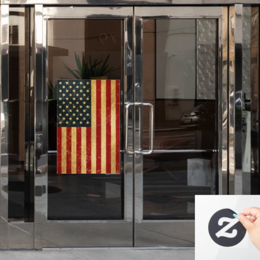 USA Vintag Grunge Flag Fensteraufkleber (Büro Tür)