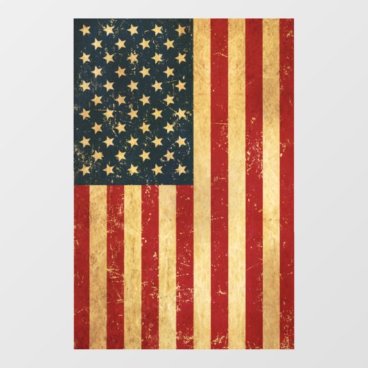 USA Vintag Grunge Flag Fensteraufkleber (Blatt)