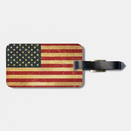 USA Vintag Grunge Flag Gepäckanhänger (Rückseite horizontal)
