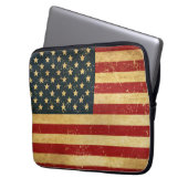 USA Vintag Grunge Flag Laptop Sleeve (Vorderseite Links)