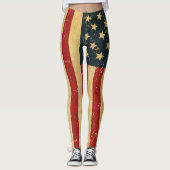 USA Vintag Grunge Flag Leggings (Vorderseite)
