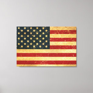 USA Vintag Grunge Flag Leinwanddruck