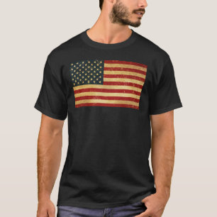 USA Vintag Grunge Flag Men Black T-Shirt