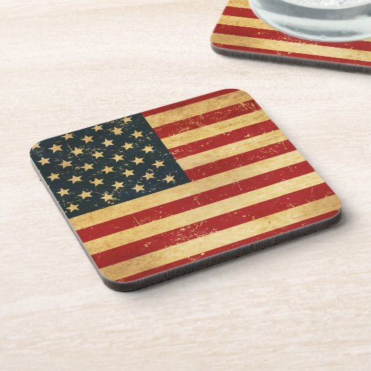 USA Vintag Grunge Flag Untersetzer (Linke Seite)