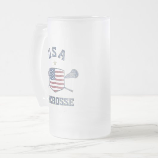 USA-Vintag Mattglas Bierglas (Vorderseite Links)