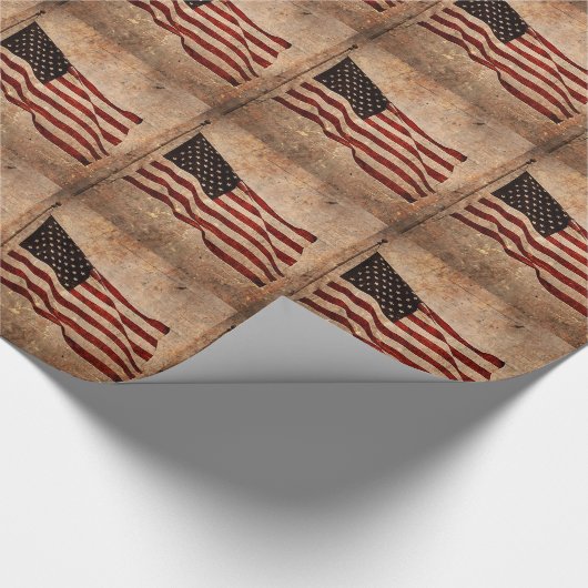 USA - Vintage amerikanische Flagge Geschenkpapier (Ecke)