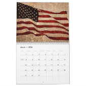 USA - Vintage amerikanische Flagge Kalender (Mär 2026)