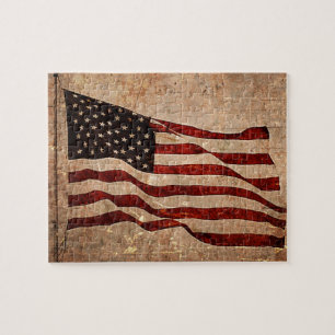 USA - Vintage amerikanische Flagge Puzzle